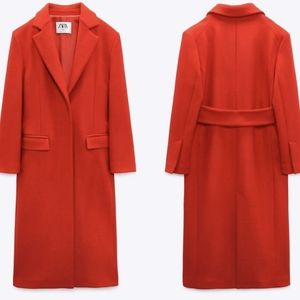 ZARA Long Red Coat – Chic, Timeless Statement Piece ❤️